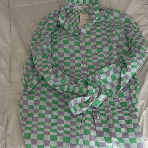 Green and Purple Checkered women’s shirt.